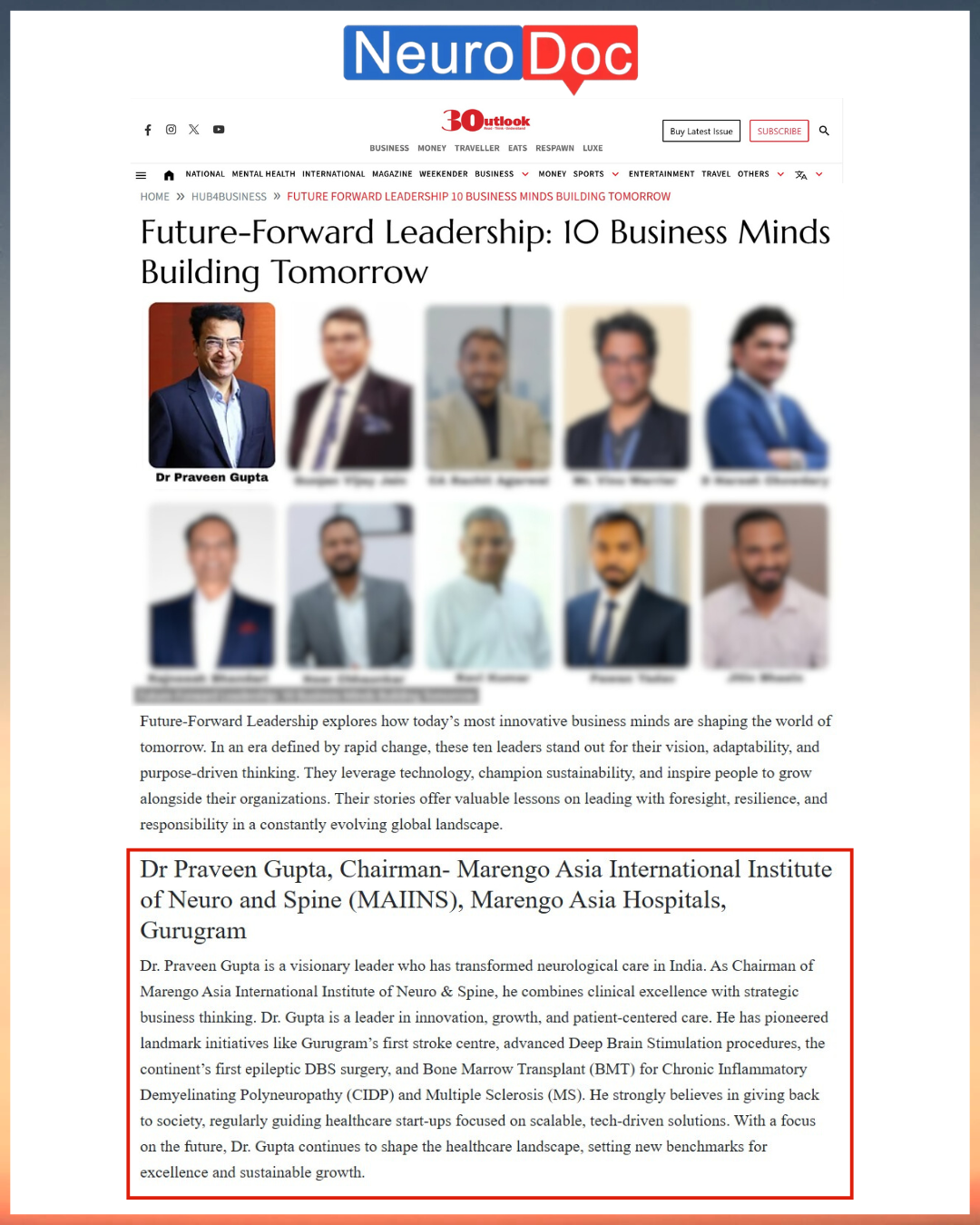 Outlook India Article